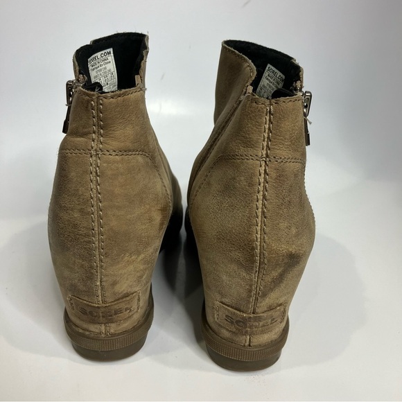 Sorel Joan of arc ll wedge booties tan leather size 10.5 - Picture 5 of 8